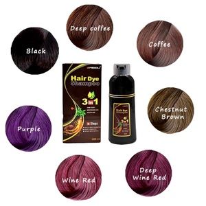 NEW Hair Dye Shampoo 3-in-1 500ml New In Box Sealed 6 Different Colors
